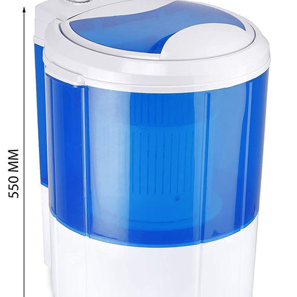 Hilton Electric 3 kg Single-Tub Washing Machine with Spin Dryer Portable Single Tub Washer - The Laundry Alternative Portable Clothes Washer Travel Washing Machine With Spin Dryer. (Blue) 