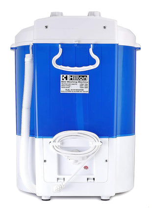 Hilton Electric 3 kg Single-Tub Washing Machine with Spin Dryer Portable Single Tub Washer - The Laundry Alternative Portable Clothes Washer Travel Washing Machine With Spin Dryer. (Blue) 