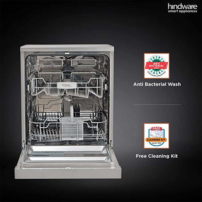Hindware Smart Appliances Marcelo 12 Place Settings Auto-Clean Dishwasher With 6 Wash Programs & Half Load Function (DW100003) (Silver) 