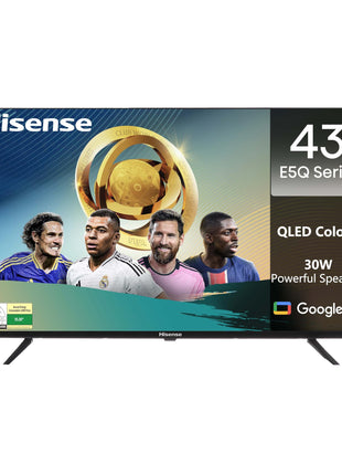 Hisense 108 cm (43 inches) E5Q Series Full HD Smart QLED Google TV 43E5Q (Black) 