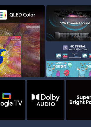 Hisense 108 cm (43 inches) E5Q Series Full HD Smart QLED Google TV 43E5Q (Black) 