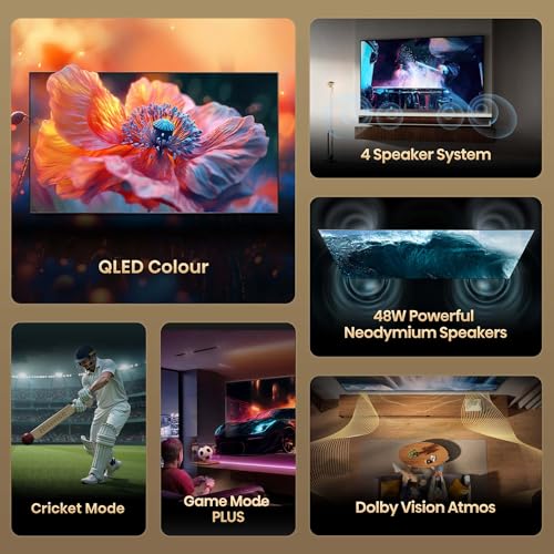 Hisense 139 cm (55 inches) E75Q Series 4K Ultra HD Smart 48W Speakers QLED TV 55E75Q (Black) 