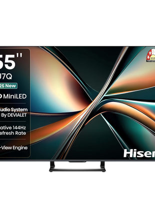 Hisense 139 cm (55 inches) U7Q Series 4K Ultra HD Smart QLED Mini LED TV 55U7Q (Black) 