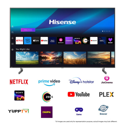 Hisense 164 cm (65 inches) U6N PRO Series 4K Ultra HD Smart QLED Mini LED TV 65U6N PRO (Black) 