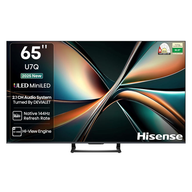 Hisense 164 cm (65 inches) U7Q Series 4K Ultra HD Smart QLED Mini LED TV 65U7Q (Black) 