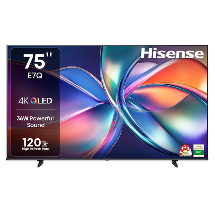 Hisense 189 cm (75 inches) E7Q Series 4K Ultra HD Smart QLED TV 75E7Q (Black) 