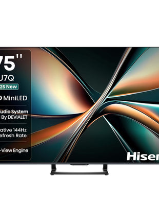 Hisense 189 cm (75 inches) U7Q Series 4K Ultra HD Smart QLED Mini LED TV 75U7Q (Black) 