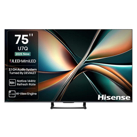 Hisense 189 cm (75 inches) U7Q Series 4K Ultra HD Smart QLED Mini LED TV 75U7Q (Black) 