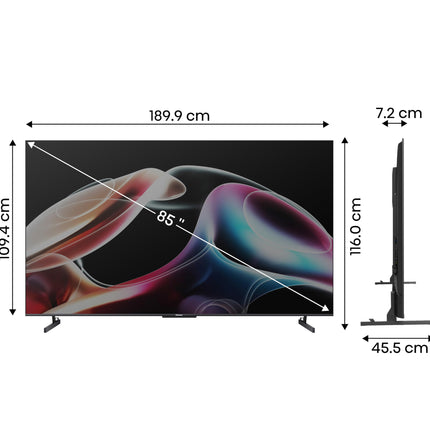 Hisense 215 cm (85 inches) 4K Ultra HD Smart Mini LED QLED TV 85U7K (Black) 