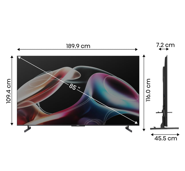 Hisense 215 cm (85 inches) 4K Ultra HD Smart Mini LED QLED TV 85U7K (Black) 