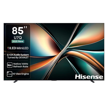 Hisense 215 cm (85 inches) U7Q Series 4K Ultra HD Smart QLED Mini LED TV 85U7Q (Black) 