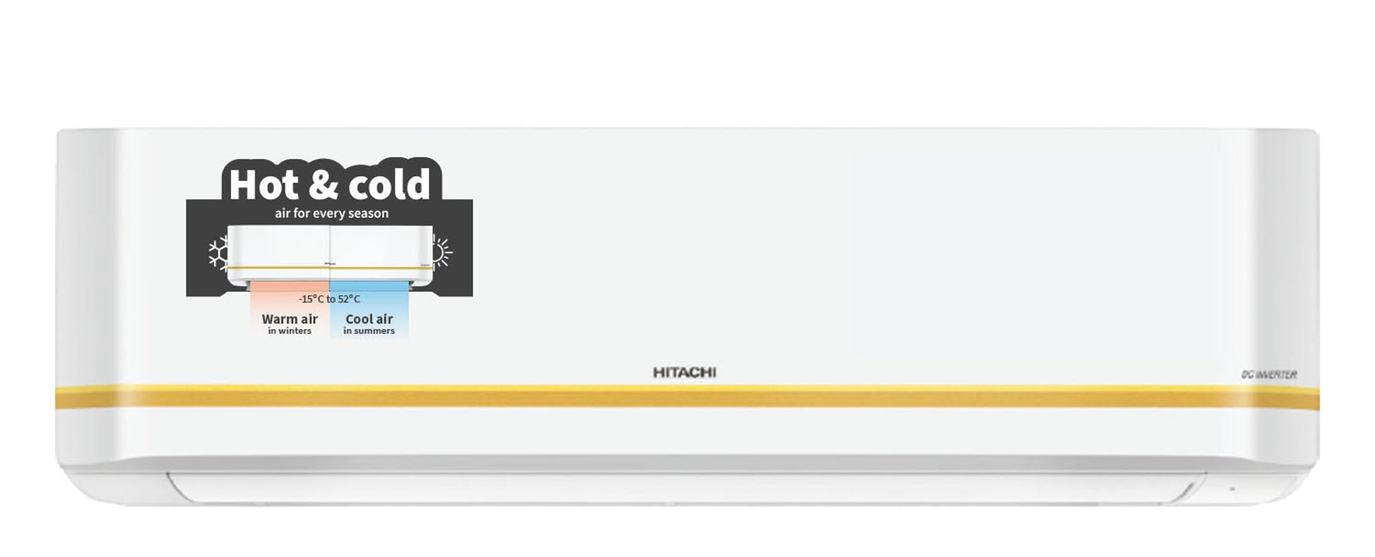 Hitachi 1.5 Ton 3 Star, Hot & Cold Inverter Split AC with Expandable Technology (100% Copper, Dust Filter, 3100HP RSQG318HGXA, White) 