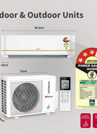 Hitachi 1.5 Ton 3 Star, Hot & Cold Inverter Split AC with Expandable Technology (100% Copper, Dust Filter, 3100HP RSQG318HGXA, White) 