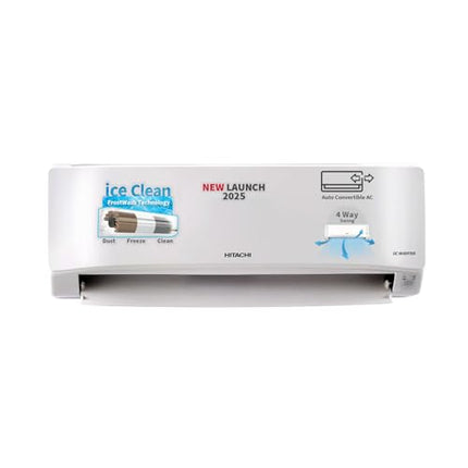 Hitachi 1 Ton Class 3 Star, 4-Way Swing, ice Clean, Xpandable+, Inverter Split AC (100% Copper, Dust Filter, 3400SXL RAS.D312PCBIBS, White) 