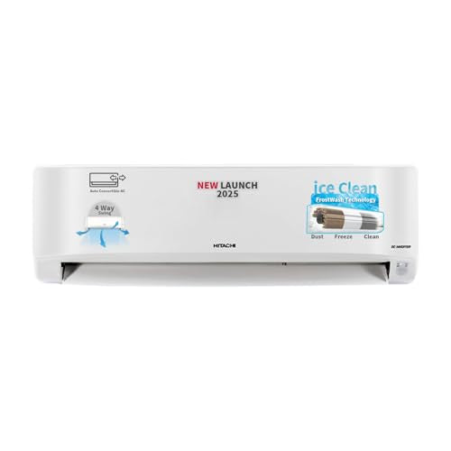 Hitachi 2 Ton Class 3 Star, 4-Way Swing, ice Clean, Xpandable+, Inverter Split AC (100% Copper, Dust Filter, 3400SXL RAS.G322PCBISS, White) 