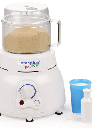 Home Plus Magic 400 Watts Atta Kneader | Food Processor | Cirtus Juicer | Vegetable Chopper | Whisker (White) 