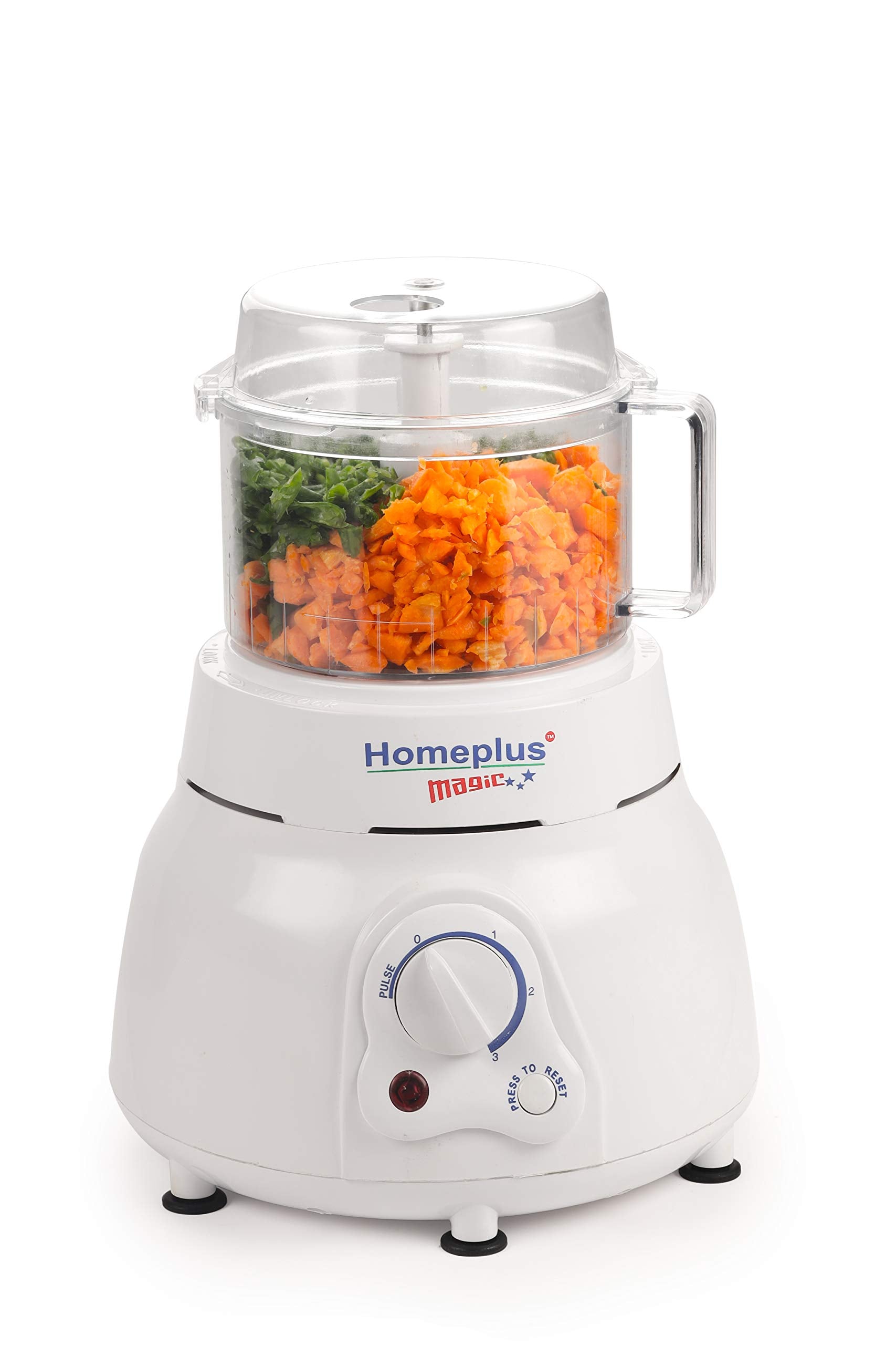 Home Plus Magic 400 Watts Atta Kneader | Food Processor | Cirtus Juicer | Vegetable Chopper | Whisker (White) 