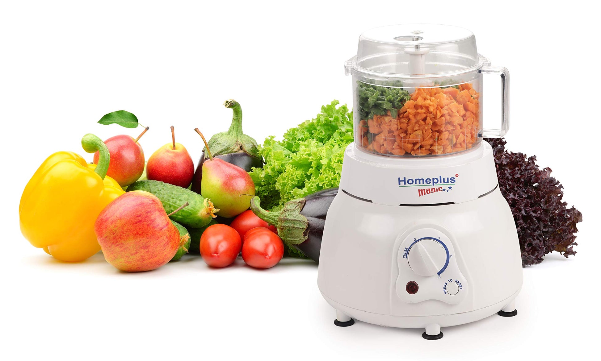 Home Plus Magic 400 Watts Atta Kneader | Food Processor | Cirtus Juicer | Vegetable Chopper | Whisker (White) 