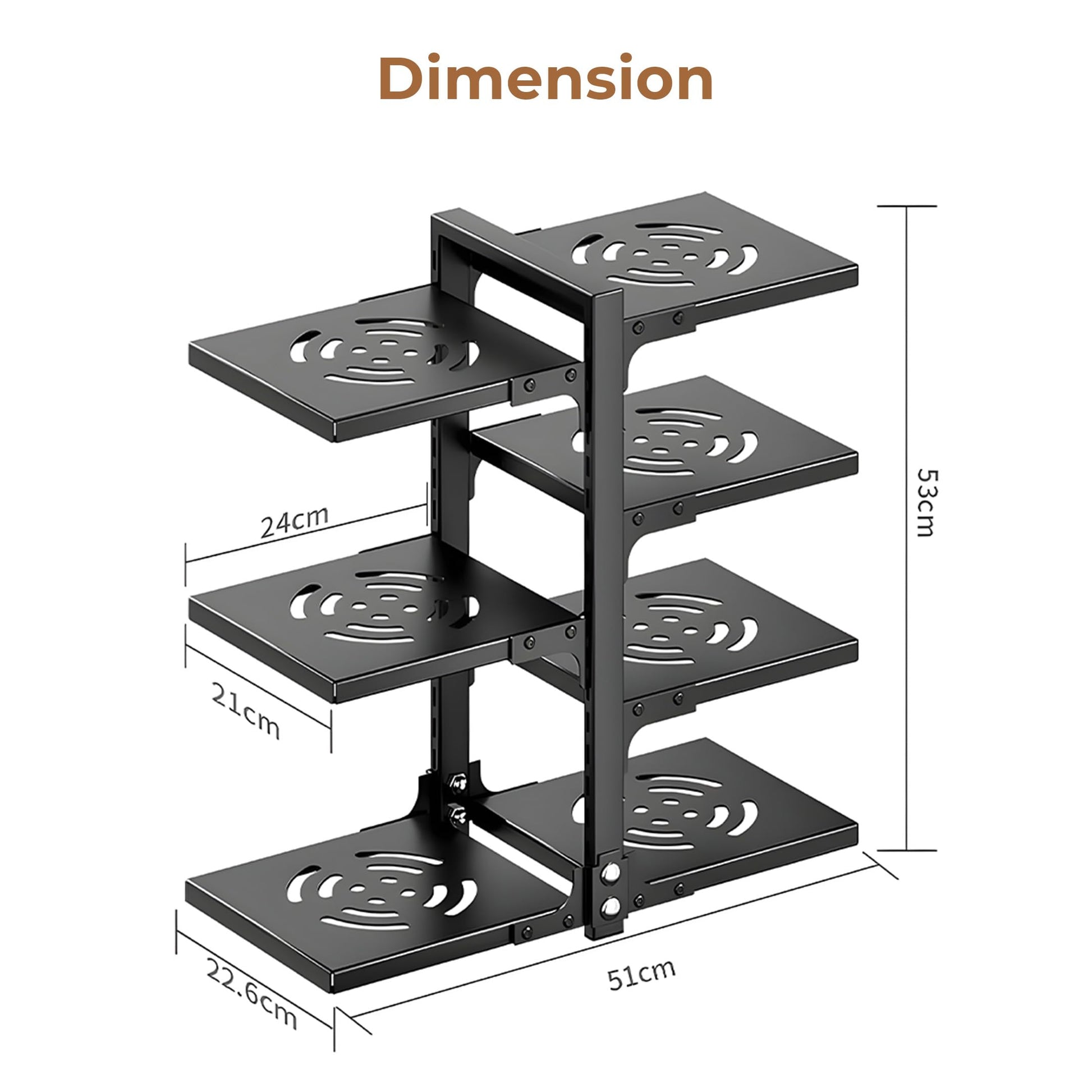 HomeEssentials Kitchen Counter Pan Rack Organizer - 7 Tier Adjustable Pot Holder/Shelf Drawer Stand for Crockery, Utensil Holder (7 TIER) Stainless Steel,Ceiling mount, Bracket shelf 