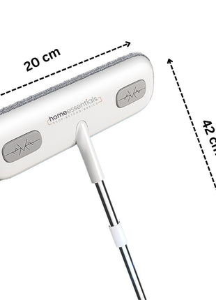 HomeEssentials Multifunctional Window Cleaner - 2 in 1 Brush & Squeegee with 4 Foot Handle/Streak Free Glass, Mesh & Floor Cleaning Tool/Perfect for UPVC Windows & Home Use (Pack of 1) 