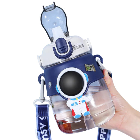 HomeEssentials Water Bottle for Kids - 1200ml | Sipper Bottle for Kids | Leak-Proof, Bpa-Free | School Bottle | Picnic Bottle | Easy to Carry | Space Astronaut | water bottle for Girls & Boys, Blue 
