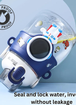 HomeEssentials Water Bottle for Kids - 1200ml | Sipper Bottle for Kids | Leak-Proof, Bpa-Free | School Bottle | Picnic Bottle | Easy to Carry | Space Astronaut | water bottle for Girls & Boys, Blue 