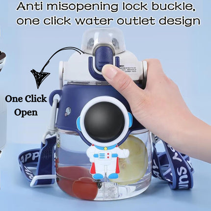 HomeEssentials Water Bottle for Kids - 1200ml | Sipper Bottle for Kids | Leak-Proof, Bpa-Free | School Bottle | Picnic Bottle | Easy to Carry | Space Astronaut | water bottle for Girls & Boys, Blue 