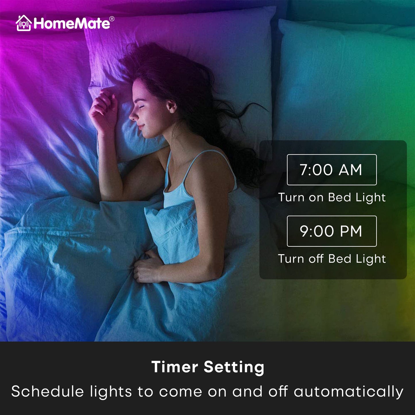 HomeMate Wi-Fi Multicolour Smart LED Strip Kit | 5 Meters | Music Sync Feature | No Hub Required | Works with Amazon Alexa, Google Home & Siri (RGB 5 Meter Kit with Built-in Mic Controller) 