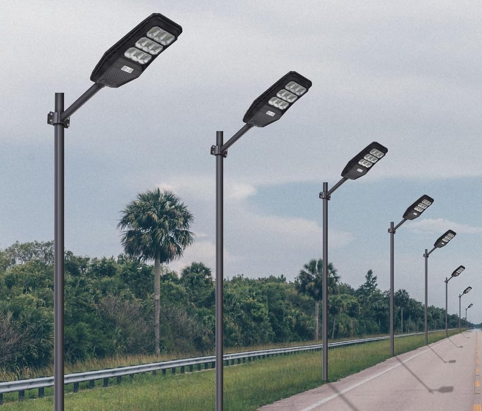 Homehop 100W Solar Street Light Outdoor with Motion Sensor, Security, Automatic,Wireless, Wall Lamp for Outdoor, Home & Garden with Remote Control (ABS, Cool White), 