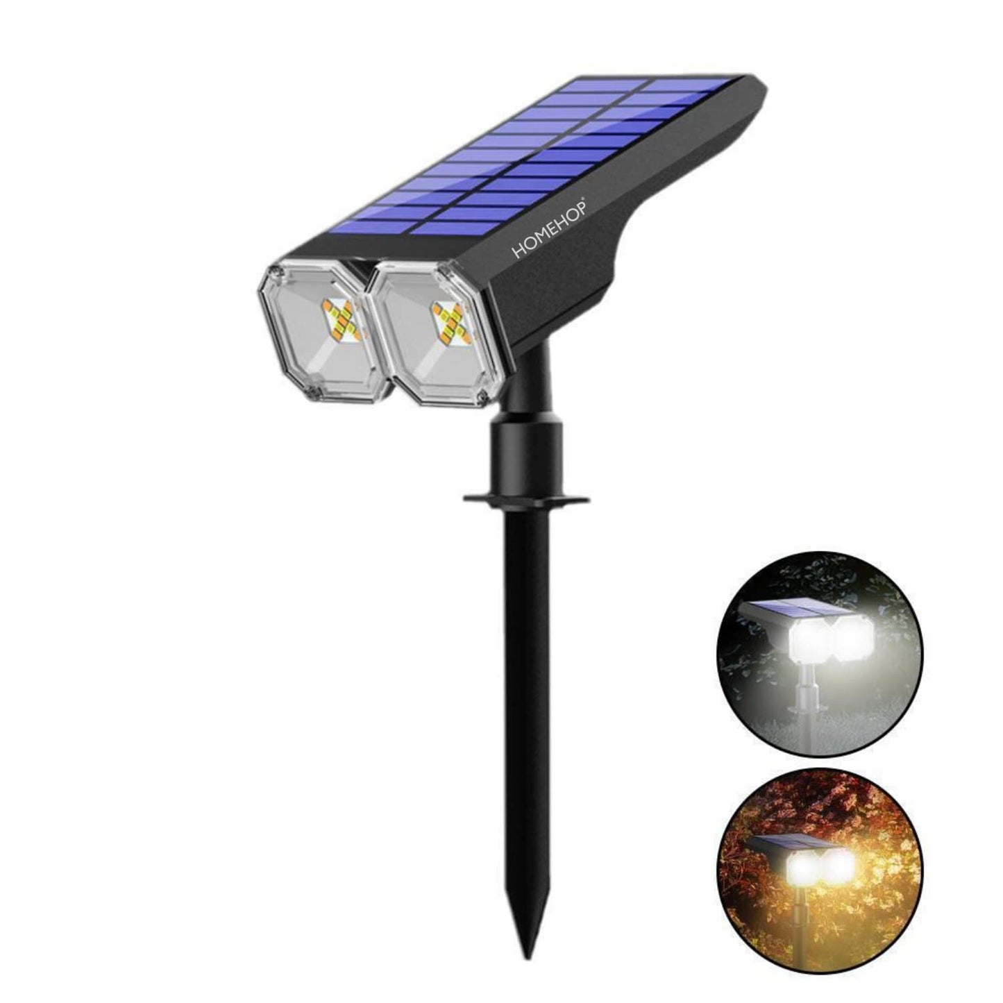 Homehop Solar Light Outdoor 18 LED',s Decorative Waterproof Spot Lamp for Garden, Landscape, Pathways, and Lawn with Auto On Off (ABS+PC Cool White) 