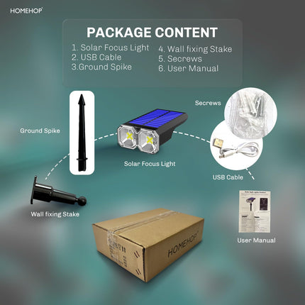 Homehop Solar Light Outdoor 18 LED',s Decorative Waterproof Spot Lamp for Garden, Landscape, Pathways, and Lawn with Auto On Off (ABS+PC Cool White) 