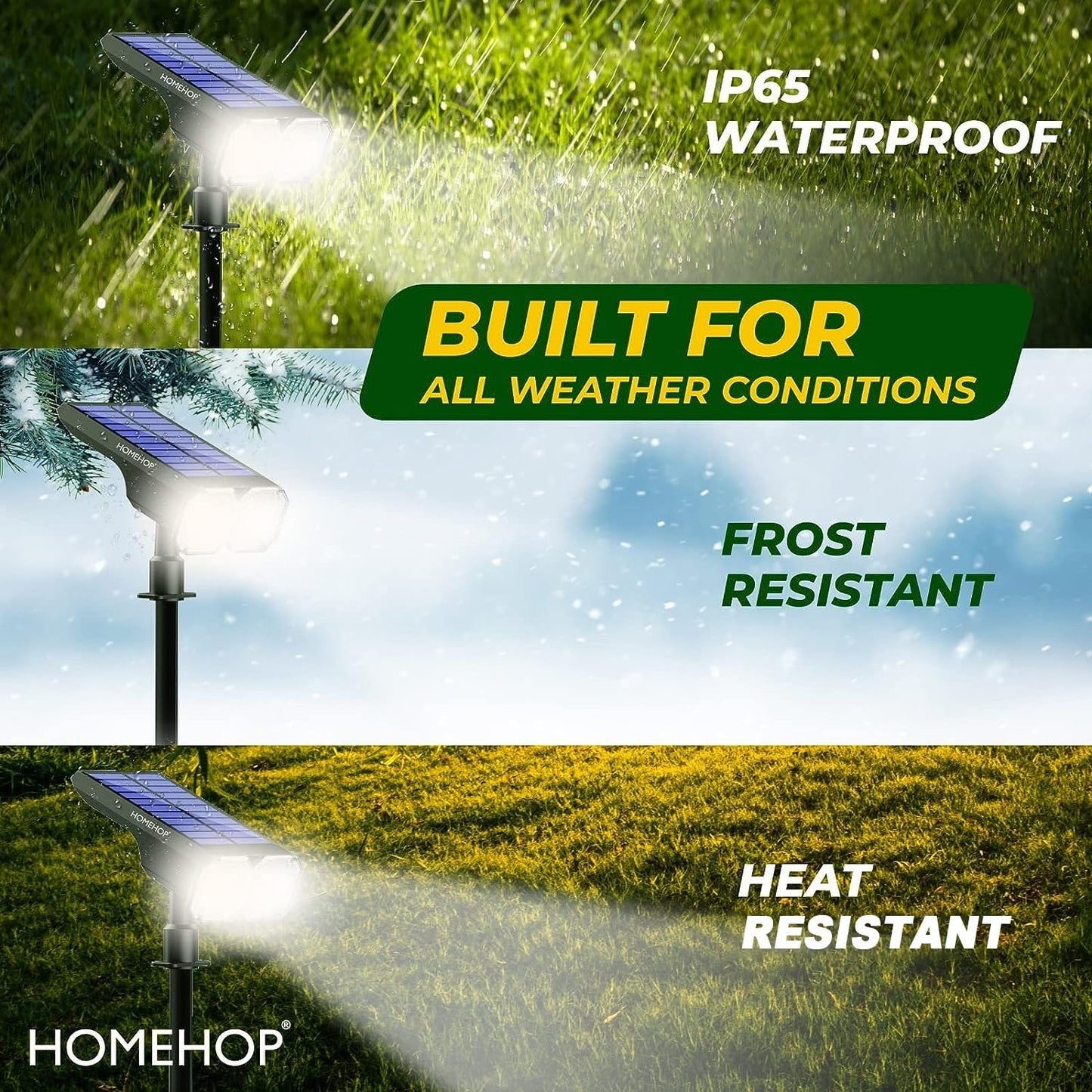 Homehop Solar Light Outdoor 18 LED',s Decorative Waterproof Spot Lamp for Garden, Landscape, Pathways, and Lawn with Auto On Off (ABS+PC Cool White) 