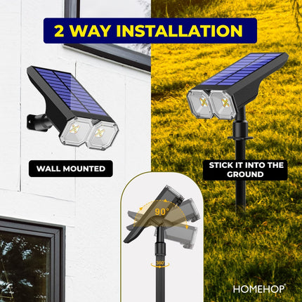Homehop Solar Light Outdoor 18 LED',s Decorative Waterproof Spot Lamp for Garden, Landscape, Pathways, and Lawn with Auto On Off (ABS+PC Cool White) 