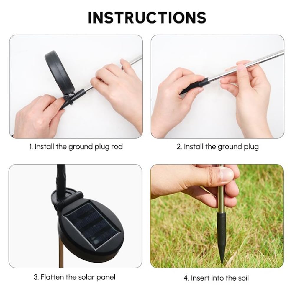 Homehop Solar Light Outdoor Garden Waterproof Decorative Flower Lamp with 20 Led, for Landscape, Pathway, Home Decor & Courtyard, Auto On/Off,(Aluminium, Warm White Pack of 1) 