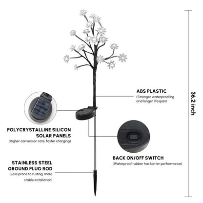 Homehop Solar Light Outdoor Garden Waterproof Decorative Flower Lamp with 20 Led, for Landscape, Pathway, Home Decor & Courtyard, Auto On/Off,(Aluminium, Warm White Pack of 1) 