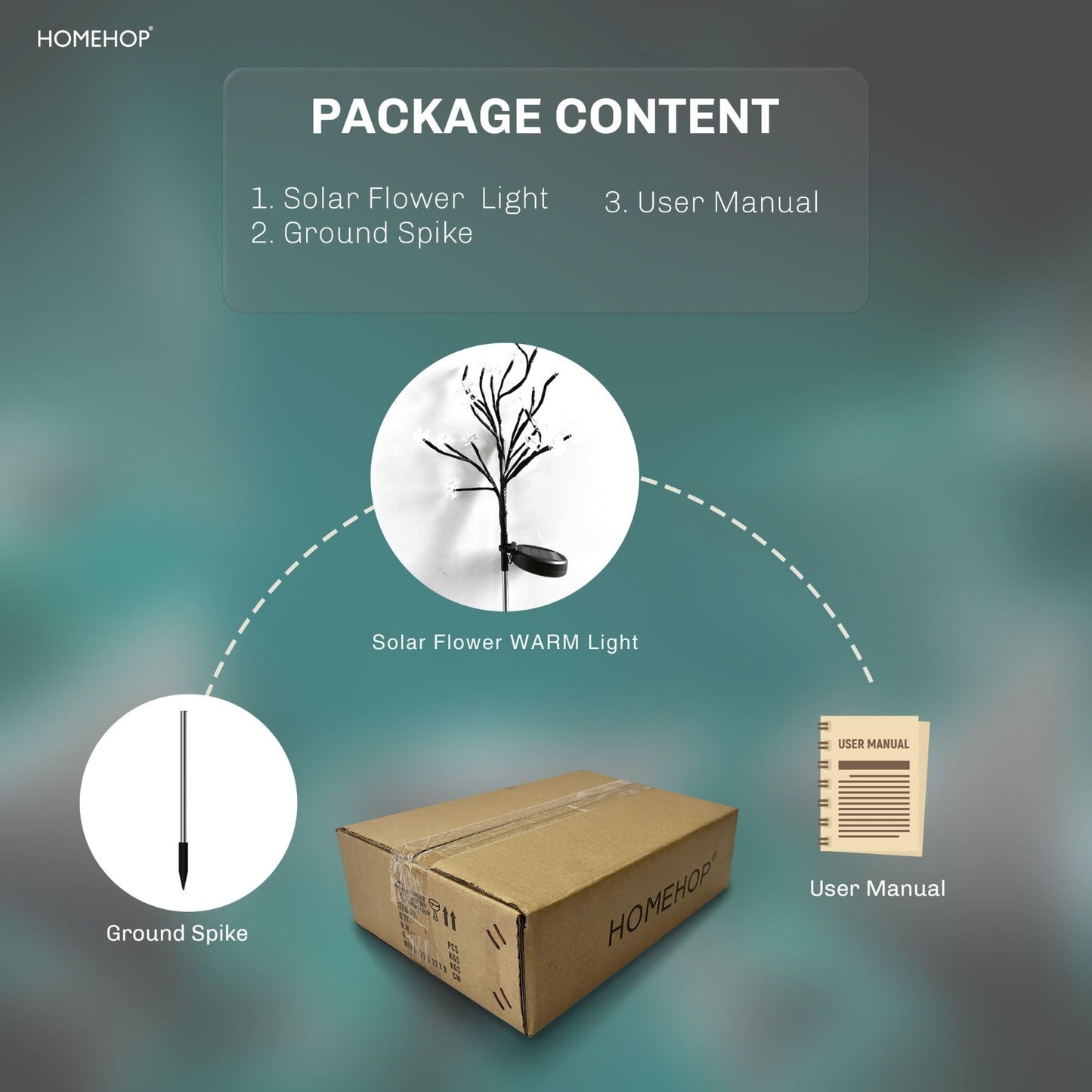 Homehop Solar Light Outdoor Garden Waterproof Decorative Flower Lamp with 20 Led, for Landscape, Pathway, Home Decor & Courtyard, Auto On/Off,(Aluminium, Warm White Pack of 1) 