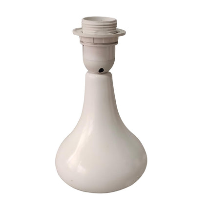 Homesake® Modern Small Ceramic Table Lamp, Warm Light Classic Bedside Desk lamp for Living Room Bedroom Dining, Restaurant, Farmhouse Nightstand Study Lamps with Fabric Shade (White) 