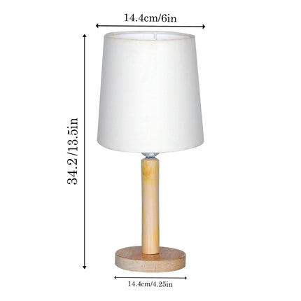 Homesake Pinewood Table Lamps for Nightstand, Fabric Linen Lampshade Desk Lamp, Morden Minimalist Bedside Lamps, Bedroom Nightstand Lamp Living Room, Kids Room Green (White, Incandescent) 