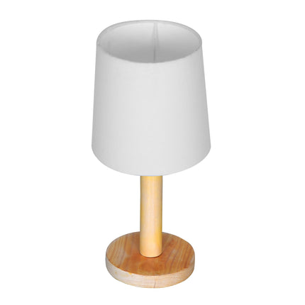 Homesake Pinewood Table Lamps for Nightstand, Fabric Linen Lampshade Desk Lamp, Morden Minimalist Bedside Lamps, Bedroom Nightstand Lamp Living Room, Kids Room Green (White, Incandescent) 