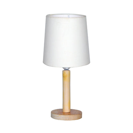 Homesake Pinewood Table Lamps for Nightstand, Fabric Linen Lampshade Desk Lamp, Morden Minimalist Bedside Lamps, Bedroom Nightstand Lamp Living Room, Kids Room Green (White, Incandescent) 