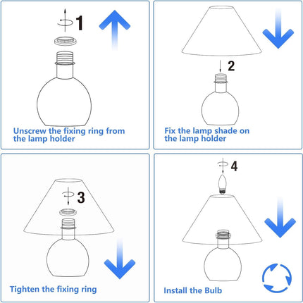 Homesake®Retro Down to The Wire Metal Table Lamp with Fabric Shade, Bedside Lamp Gift Housewarming Home Living Room, Pleated Shade (Off-White) 