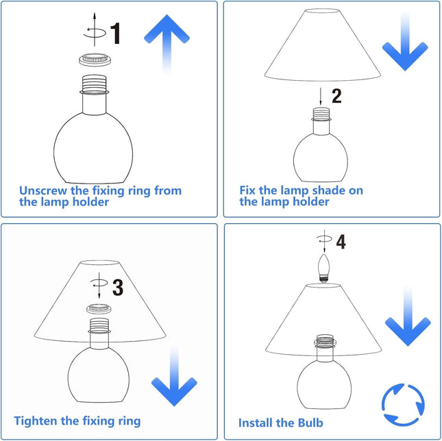 Homesake®Retro Down to The Wire Metal Table Lamp with Fabric Shade, Bedside Lamp Gift Housewarming Home Living Room, Pleated Shade (Off-White) 