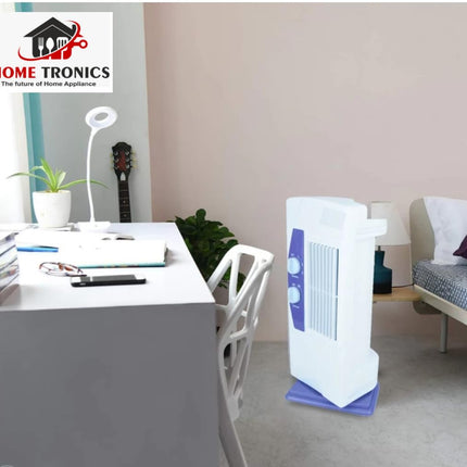 Hometronics Tower Fan For Home| Lightweight Portable Tower AC| Tough Blower With 3 Speed Control| Cooler for home| High Air Throw with Swing Control (PURPLE & WHITE) 
