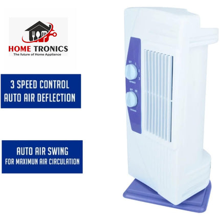 Hometronics Tower Fan For Home| Lightweight Portable Tower AC| Tough Blower With 3 Speed Control| Cooler for home| High Air Throw with Swing Control (PURPLE & WHITE) 