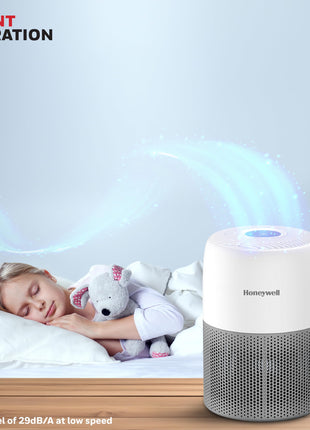 Honeywell Air Purifier for Home & Office, 3-in-1 filter - Pre-Filter, H13, Activated Carbon Filter, Removes 99.99% Pollutants, Allergens, Pet Danger, Smoke, Dust & Pollens - Air touch V1 