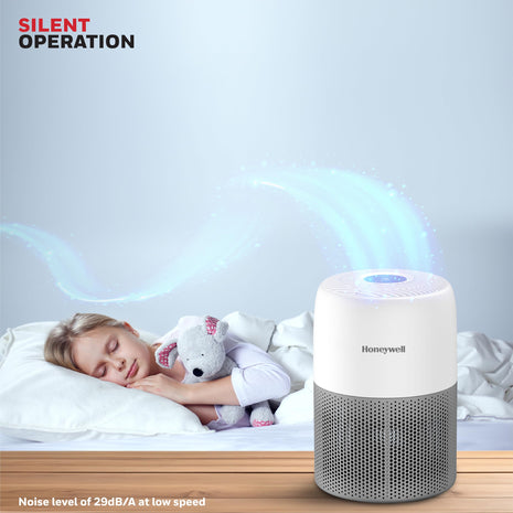 Honeywell Air Purifier for Home & Office, 3-in-1 filter - Pre-Filter, H13, Activated Carbon Filter, Removes 99.99% Pollutants, Allergens, Pet Danger, Smoke, Dust & Pollens - Air touch V1 