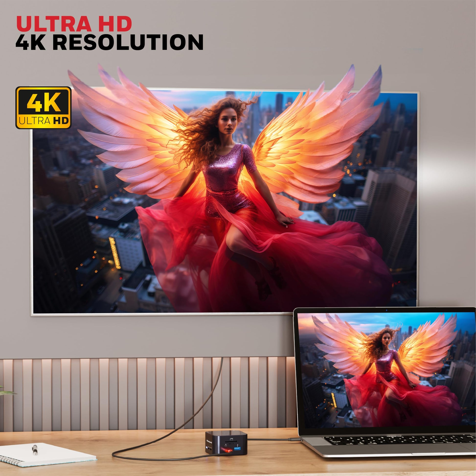 Honeywell New Launch 12-in-1 Type C Dock with 4K HDMI, MagSafe Wireless 15W, 4xUSB Ports PD 100W, Mic, Ethernet & Audio Port, SD & MicroSD Slot, All Type C Devices, Windows/MacBook 