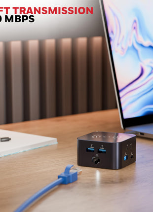 Honeywell New Launch 12-in-1 Type C Dock with 4K HDMI, MagSafe Wireless 15W, 4xUSB Ports PD 100W, Mic, Ethernet & Audio Port, SD & MicroSD Slot, All Type C Devices, Windows/MacBook 