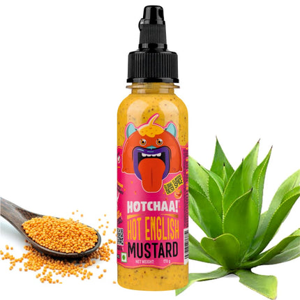 Hotchaa! Hot English Mustard Sauce- New Launch Desi Spice Sauce, Made with Yellow and Brown Mustard Seed, NO MSG, Vegan, No Oil 