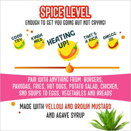 Hotchaa! Hot English Mustard Sauce- New Launch Desi Spice Sauce, Made with Yellow and Brown Mustard Seed, NO MSG, Vegan, No Oil 